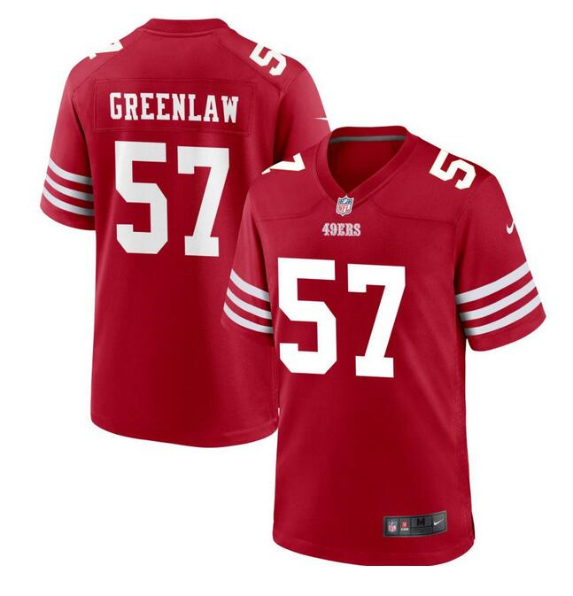 Men's San Francisco 49ers #57 Dre Greenlaw Red Stitched Game Football Jersey Men's San Francisco 49ers #57 Dre Greenlaw Red Stitched Game Football Jersey